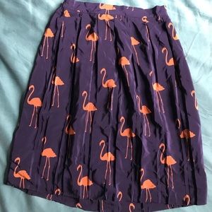 Anthropologie Skirt Flamingo Print